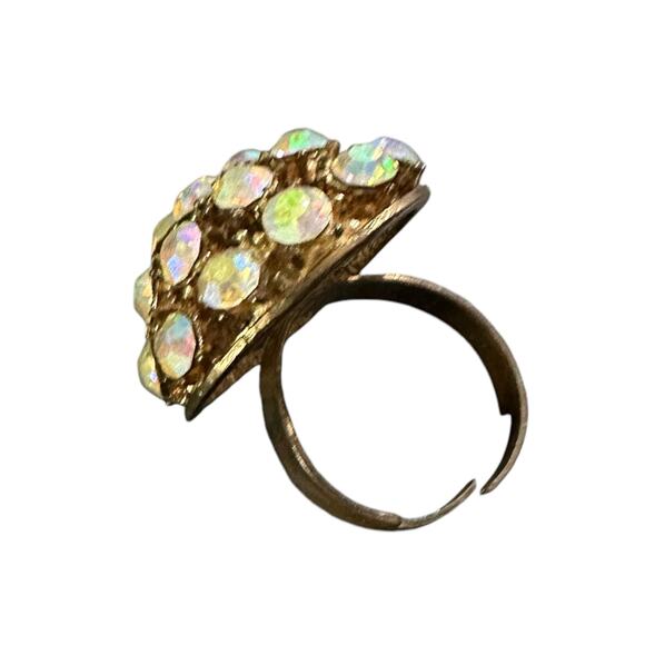 Jeweled Dome Cocktail Ring Statement Ring Adjustable size 8 - Picture 6 of 7